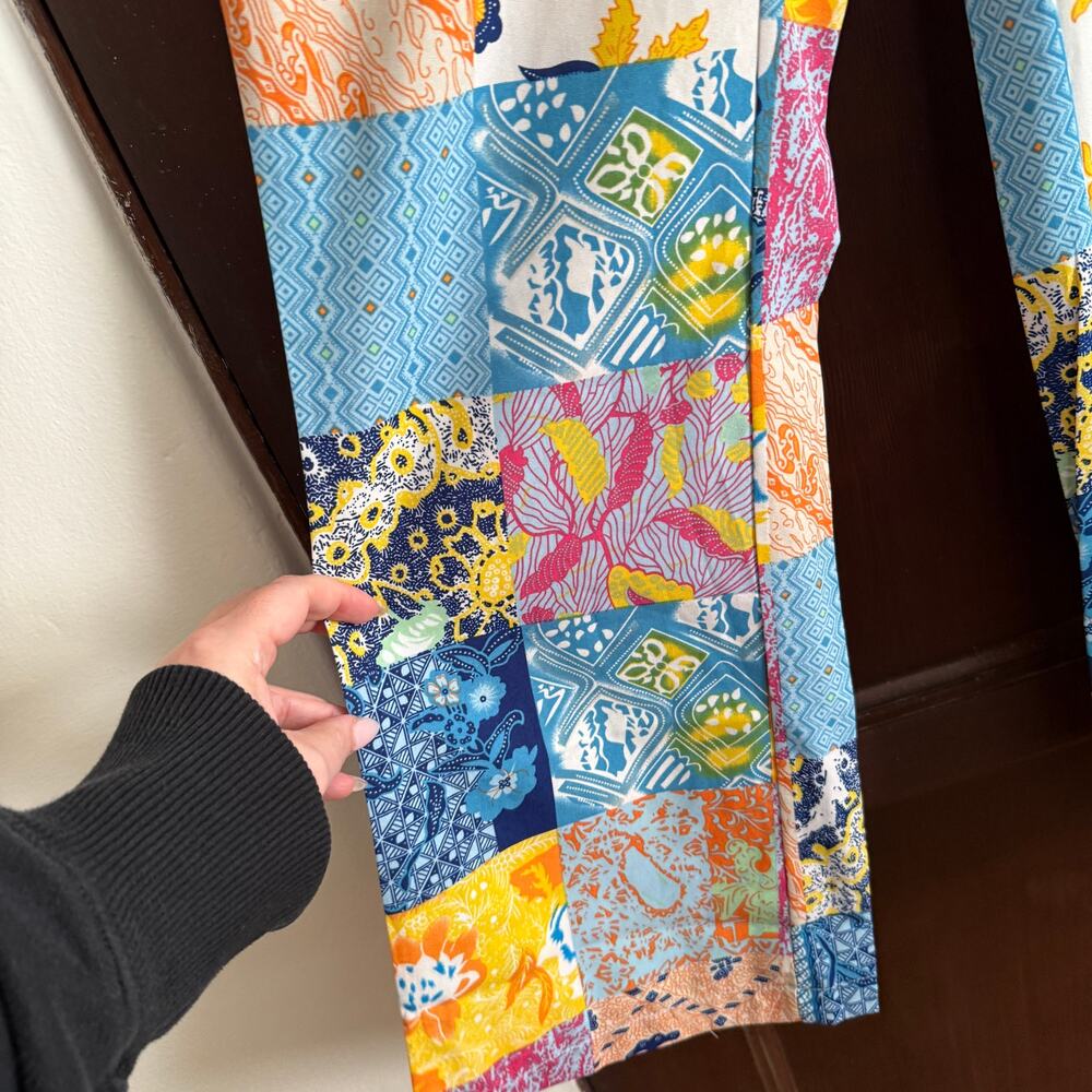 CIDER | Tropic Night Relaxed Colorful Patchwook Print Flare pants | Small - Picture 2 of 5